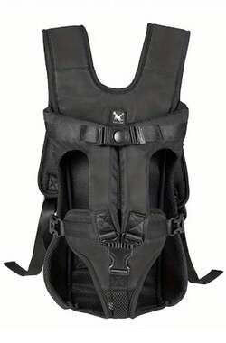 Dog Pet Front Dog Carrier Backpack Lightweight Adjustable Black Size XL